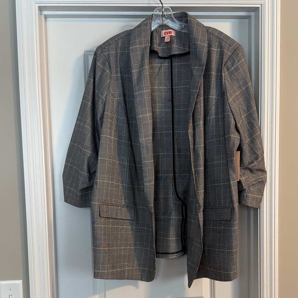 New! Women’s Black/Yellow Plaid Jacket
